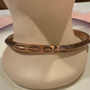 Vintage Copper Cuff Bracelet. Stamped WM with Beautiful Design